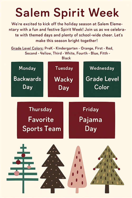 Spirit Week Calendar